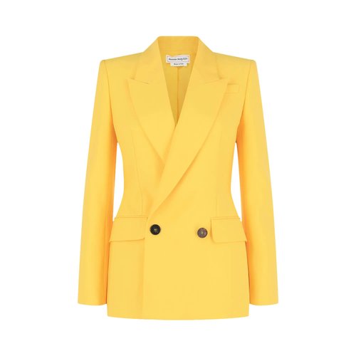 Alexander McQueen Tailored Double-Breasted Blazer - Bright Yellow - 756939QJACX7050