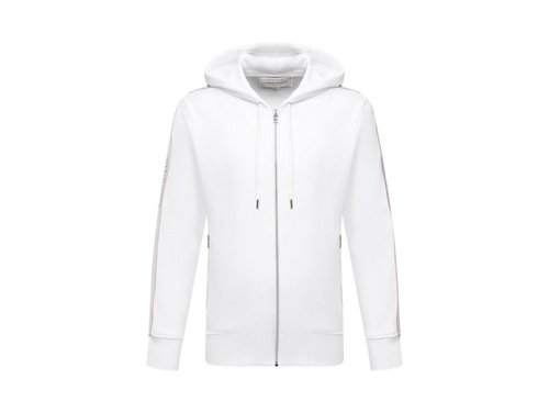 Alexander McQueen Tape Logo Zip Hoodie - White - 654794QRX75