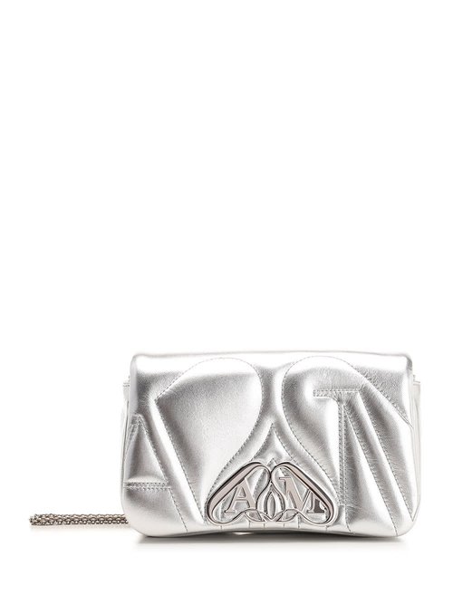 Alexander McQueen the Mini Seal Shoulder Bag - Silver Tone - 7770111BL0I1400