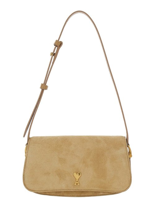 Ami Alexandre Mattiussi Suede Shoulder Bag With Logo On The FrOnt - ULL719AL0166A086