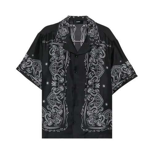 AMIRI Bandana Paint Bowling Shirt - Black - AMTOSH1049