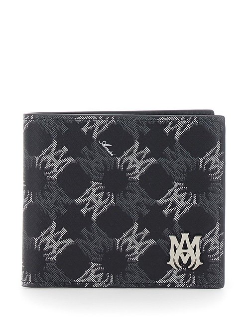 AMIRI Black Bi-fold Wallet With All-over Logo In Ecoleather Man - AMHASL1001001