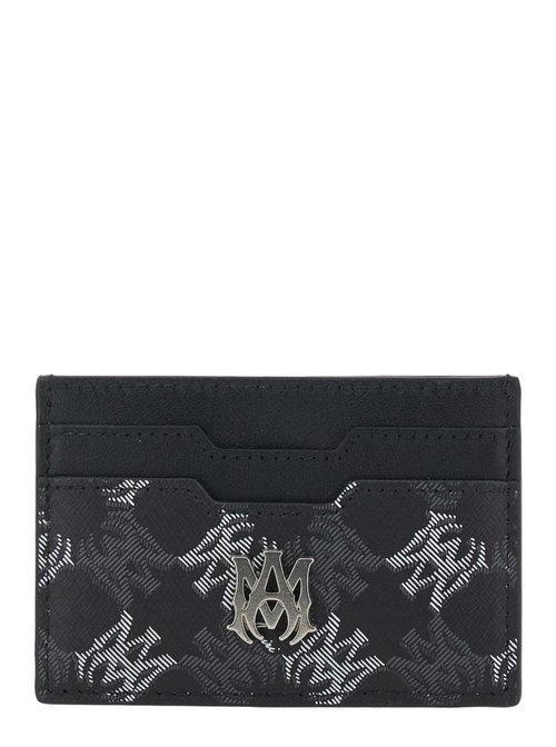 AMIRI Black Card Holder With All-over Logo In Leather - AMHASL1002001