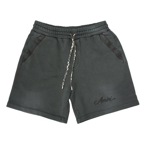 AMIRI Bleach Bandana Short - Black - AMJYSH1044