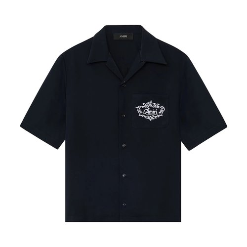 AMIRI Chateau Crest Camp Shirt - Black - AMTOSH1094