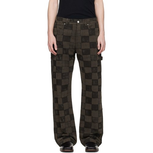 AMIRI Checkered Carpenter Jean - Brown - AMBMJE1096