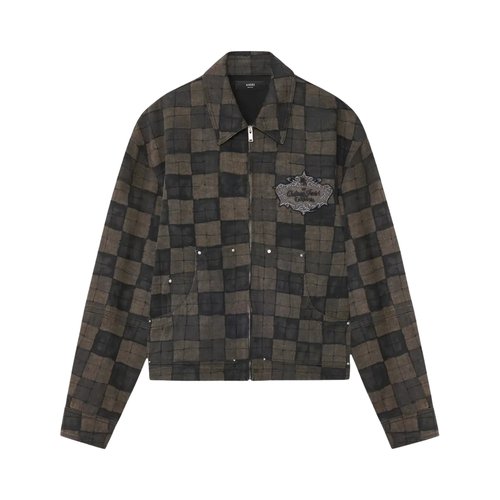 AMIRI Checkered Work Jacket - Brown - AMOUJA1103
