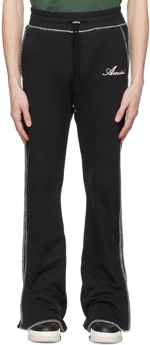 AMIRI Stitch Flare Trouser - Black-14 Oz Supima C - SS22MJP002