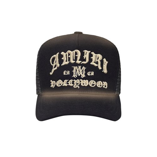AMIRI Hollywood Trucker Hat - Black - AMSAHE1041