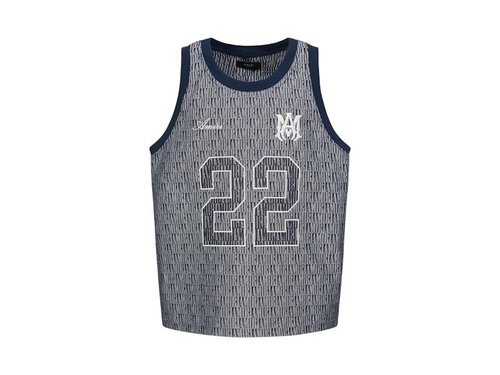 AMIRI Jacquard Basketball Jersey - Washed Indigo - PF23MSS002