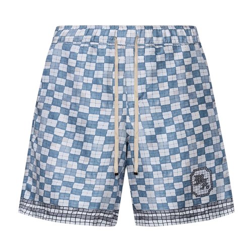 AMIRI MA Checkered Short - Steel - AMBMSO1037