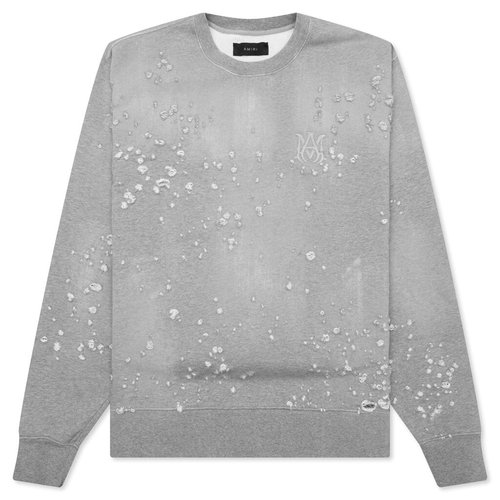 AMIRI Shotgun Embroidered Crew | Size L - Grey - AMJYCW1033