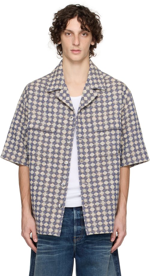 AMIRI MA Quad Boucle Camp Shirt - Midnight Blue - AMSTCA1144