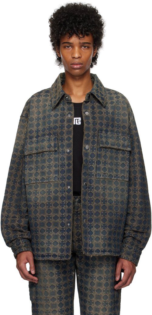 AMIRI MA Quad Jacquard Overshirt - Midnight Indigo - AMDNOS1010