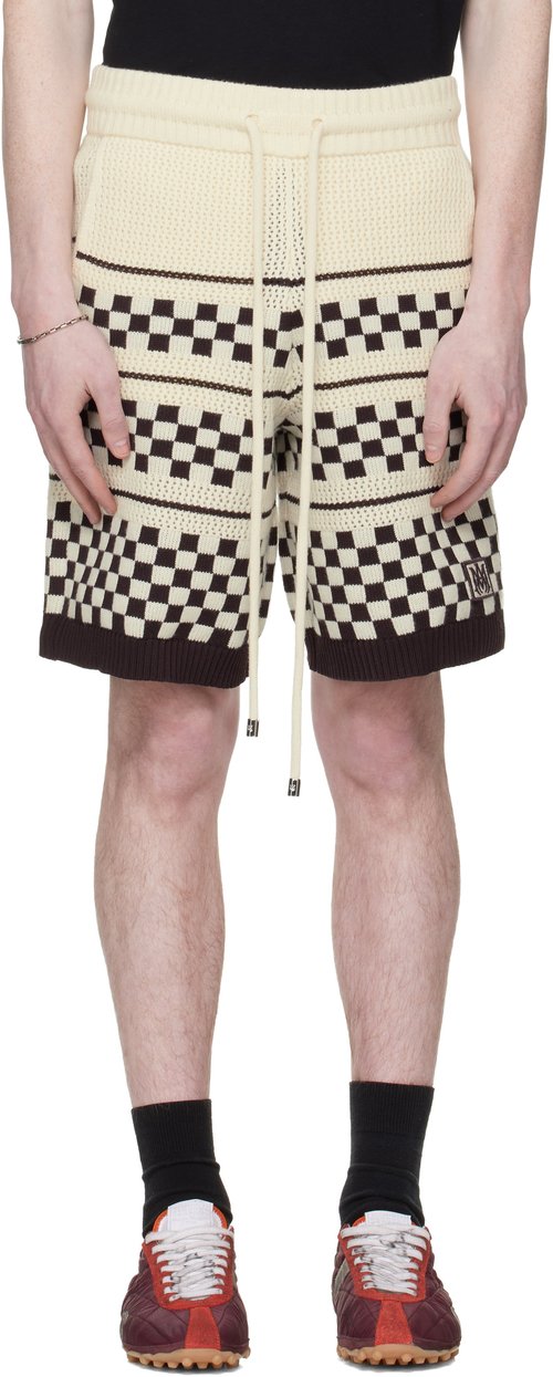 AMIRI Checkered Mesh Short - Alabaster - AMBMSO1057