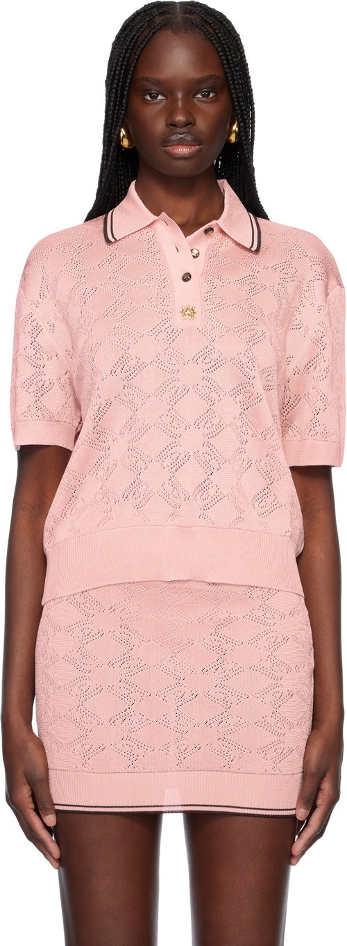 AMIRI Pink MA Quad Polo - Blush - AWKNPO1017