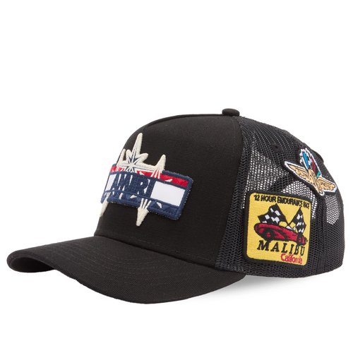 AMIRI Station Patch Trucker Cap - Black - AMHATR1031