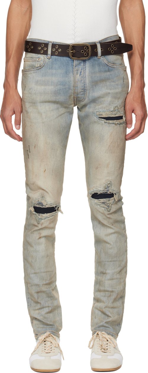 AMIRI Suede MX1 Jean - Perfect Antique Indigo - AMBMJE1104