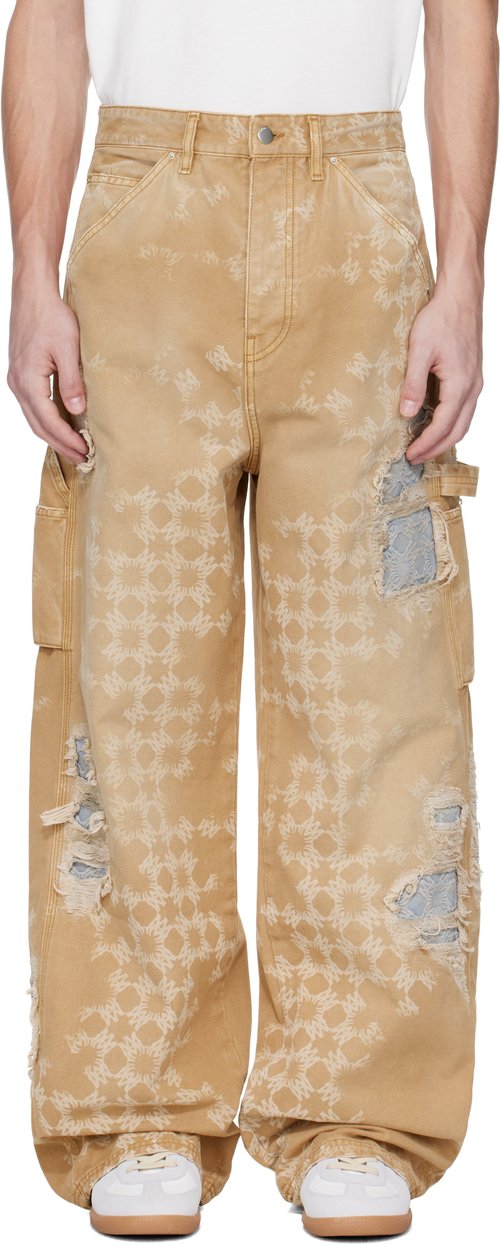 AMIRI Tan Repair Jeans - Camel - AMDNGH1095