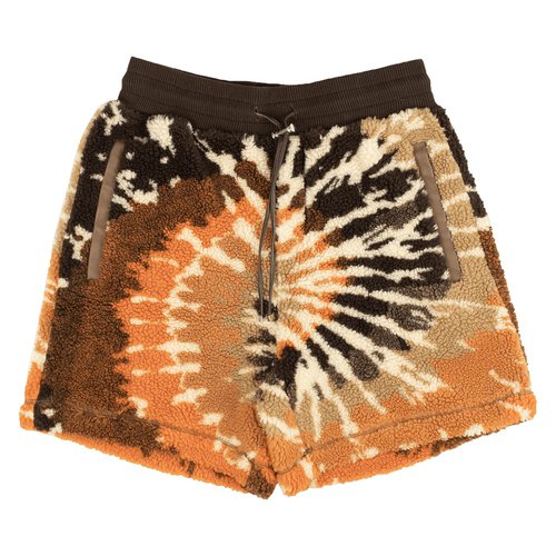 AMIRI Tie-Dye Polar Fleece Shorts - Orange/Black - PS22MKS006