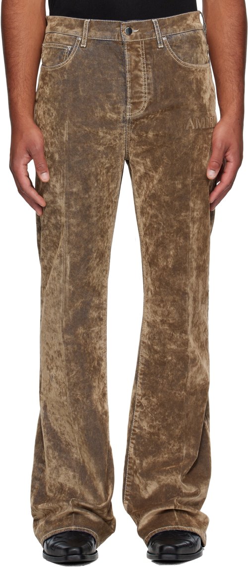 AMIRI Velvet Flare Jean - Tan - AMDNFR1027