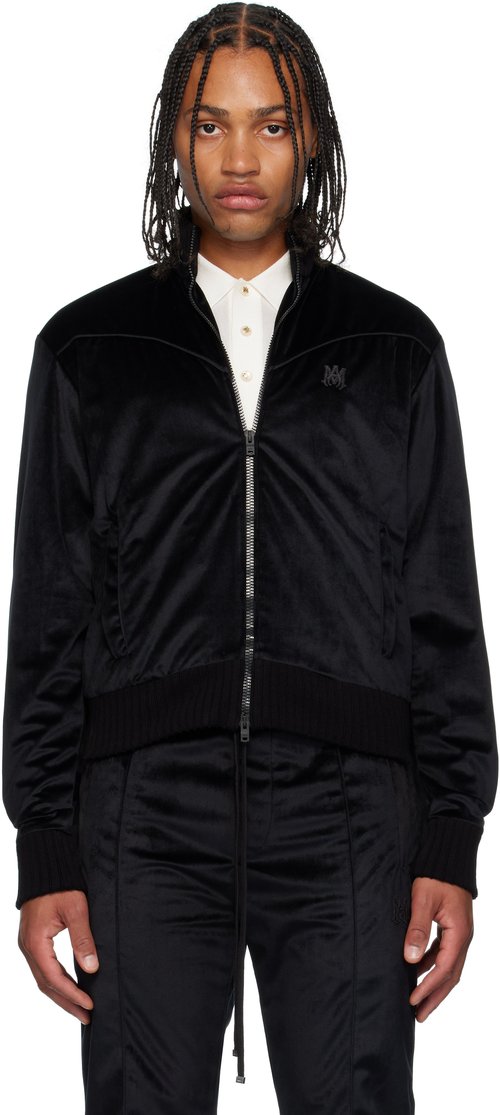 AMIRI Velvet Track Jacket - Black - AMOUTJ1013