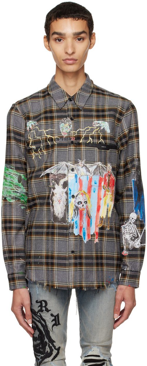 AW22MSL025 - AMIRI Wes Lang Edition Blood '38 Plaid Shirt AW22MSL025 - AMIRI Wes Lang Edition Blood '38 Plaid Shirt