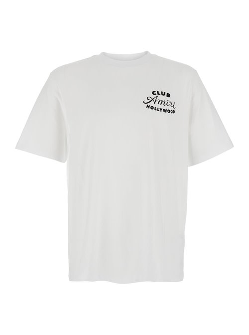AMIRI White Crewneck T-shirt With Logo Lettering On The Front And Maxi Logo Print On The Rear In Cotton Man - AMJYTE1254WHITE