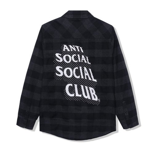 Anti Social Club Happiest Place On Earth Flannel - Black
