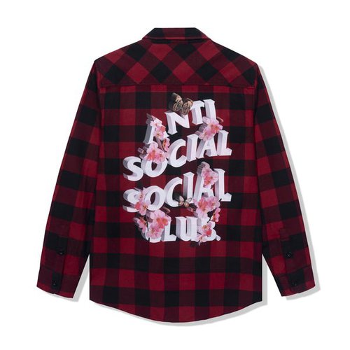 Anti Social Club Happiest Place On Earth Flannel - Red