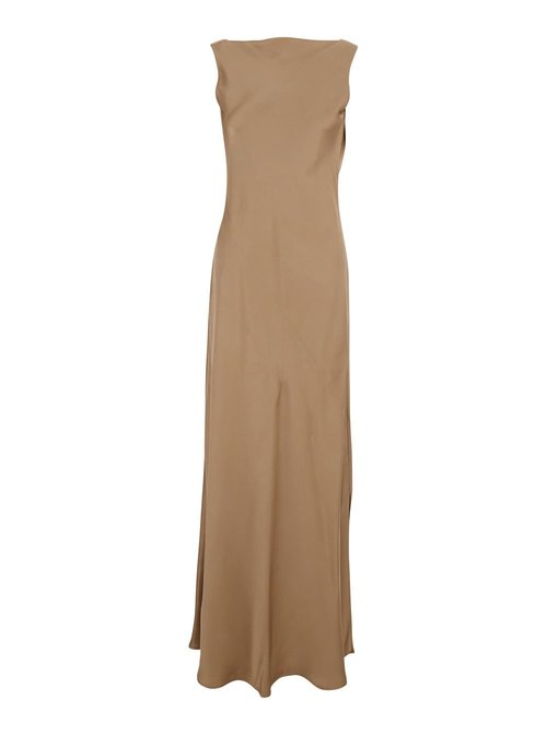 AntOnelli LOng Dress mara With Boat Neckline And Draping On The Back In Beige Viscose Blend For - N6897Q355C105