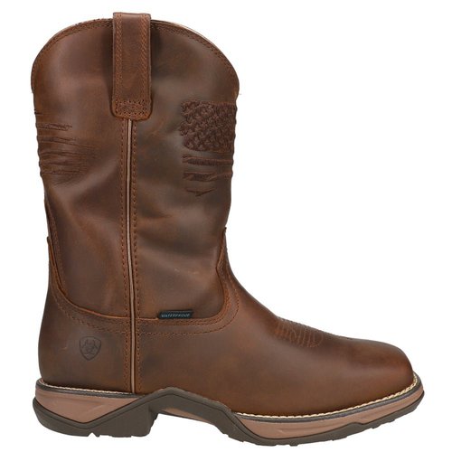 Ariat Anthem Patriot Embroidery Pull On Boots - Brown - 10.40369