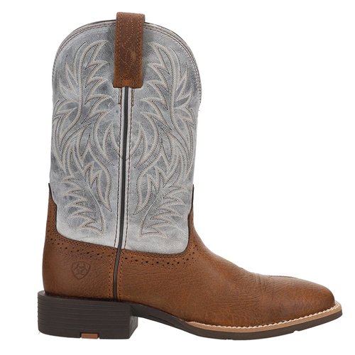 Ariat Sport Embroidered Square Toe Pull On Cowboy Boots - Brown - 10.53731