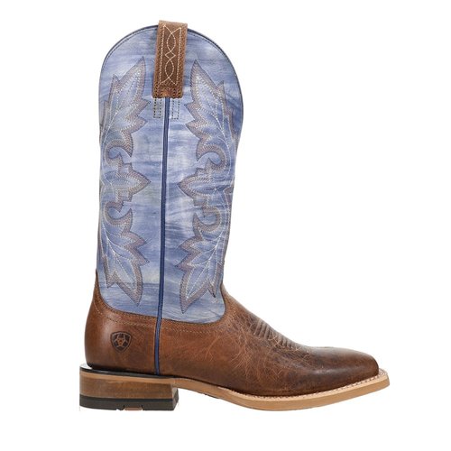 Ariat Standout Embroidered Square Toe Pull On Cowboy Boots - Blue/Brown - 10.50890