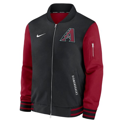 Arizona Diamondbacks Authentic Collection Dugout Nike MLB Full-Zip Bomber Jacket - Black - 02F30C7NDQS-TZ7