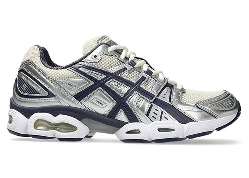 ASICS Gel-Nimbus 9 | Silver | Size 9.5 - Oatmeal/Indigo Fog - 1203A600.250