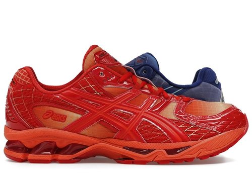 ASICS GelNimbus 10.1 Kith Marvel vs. Capcom Iron Man vs. Mega Man Sealed Box Comic Included - Italian Straw/Molten Lava/Mazarine Blue