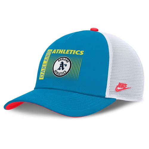 Athletics Neon 90s Rise Nike Dri-FIT MLB Trucker Adjustable Hat - Blue - NB520GMTOKA-53M