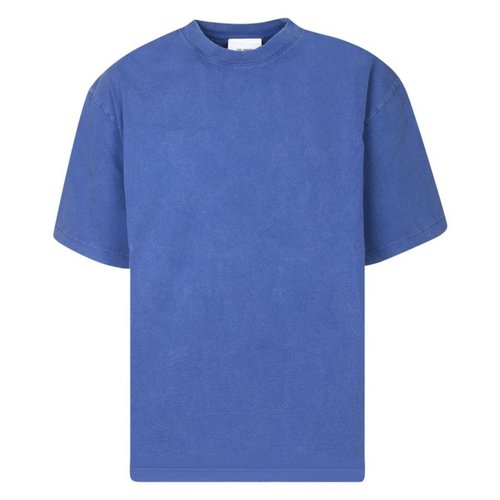 Axel Arigato Typo Embroidered Cotton T-Shirt - Blue - A0787005-BRIGHTBLUEOLDDYE