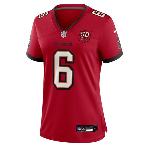 Baker Mayfield Tampa Bay Buccaneers 50th Anniversary Womenâs Nike NFL Game Jersey - Red - 67NWTBGH8BF-AW6