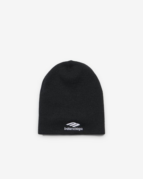 Balenciaga 3B Sports Icon Ski Beanie - Black - 807165443B1