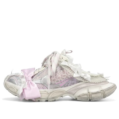 Balenciaga 3XL Lace Mule - White/Light Pink - 825468WXLMC9050