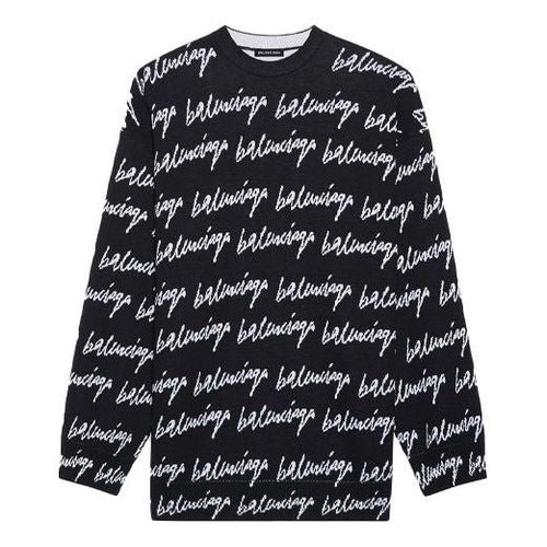 Balenciaga All Over Logo Jumper - Black - 625984T31841070