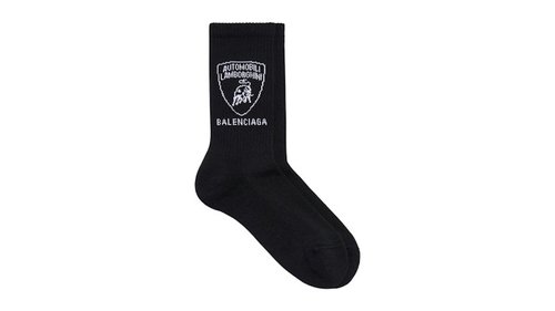 Balenciaga Automobil Lamborghini Socks - Black/White - 8355064F1B51077