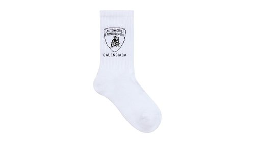 Balenciaga Automobil Lamborghini Socks - White/Black - 8355064F1B59060