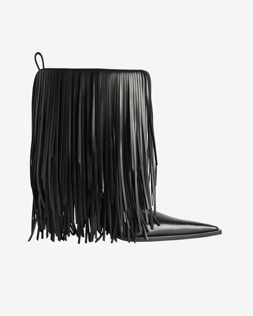 Balenciaga avenue Fringe Ankle Boots - Black - 855350WBDO01000