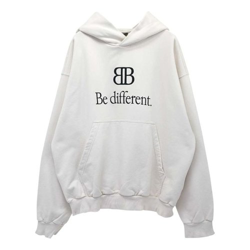 Balenciaga BB Be Different Popover Hoodie - Ecru/Black - 720426TNVB49784