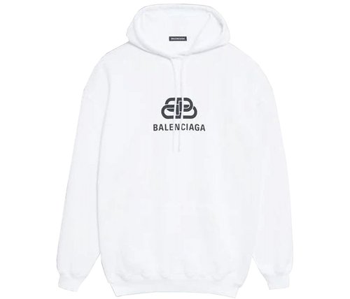 Balenciaga BB Fleece Hoodie - White - 570811TEV199044