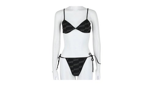 Balenciaga BB Monogram Bikini Set - Black/Grey - 6984514B9B11062