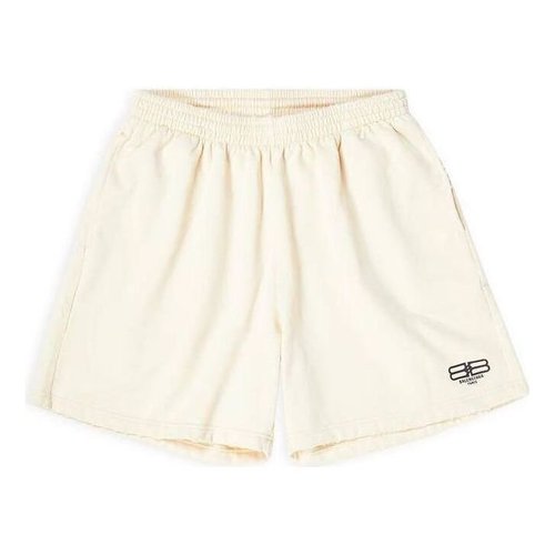 Balenciaga BB Paris Icon Sweat Shorts - Beige - 676137TMVG69069